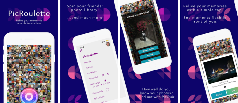PicRoulette app screens